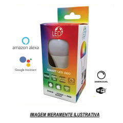 Lâmpada Bulbo LED Smart Wi-Fi Inteligente 10W Branco Frio e Quente + RGB Compatível com Alexa